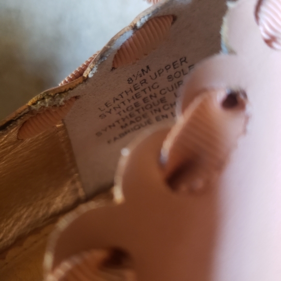 Miss Allbright Anthropologie Leather Ribbon Perforated Heels Size 8.5 - Picture 2 of 9